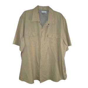 Ocean & Coast Men's Khaki Outdoor Button Down Fishing Shirt